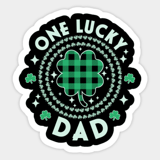 One Lucky Dad Irish St Patricks Day Shamrocks Green Funny Sticker